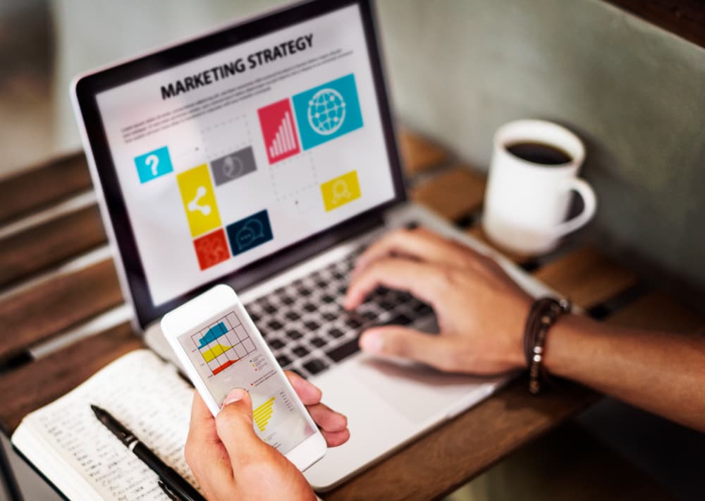 Tableau de stratégie marketing sur ordinateur